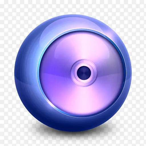 天蓝色圆形立体光碟播放器