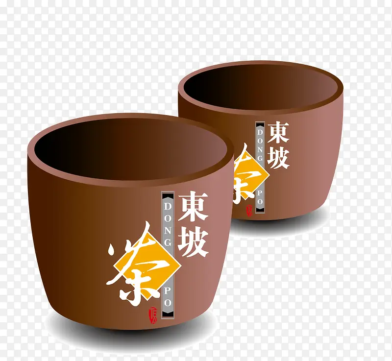 中国紫砂茶杯矢量图