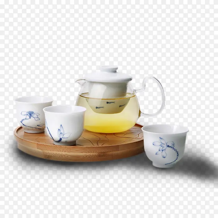 白色荷花茶具