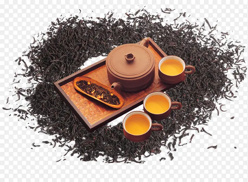 牛蒡茶中的茶具图片素材