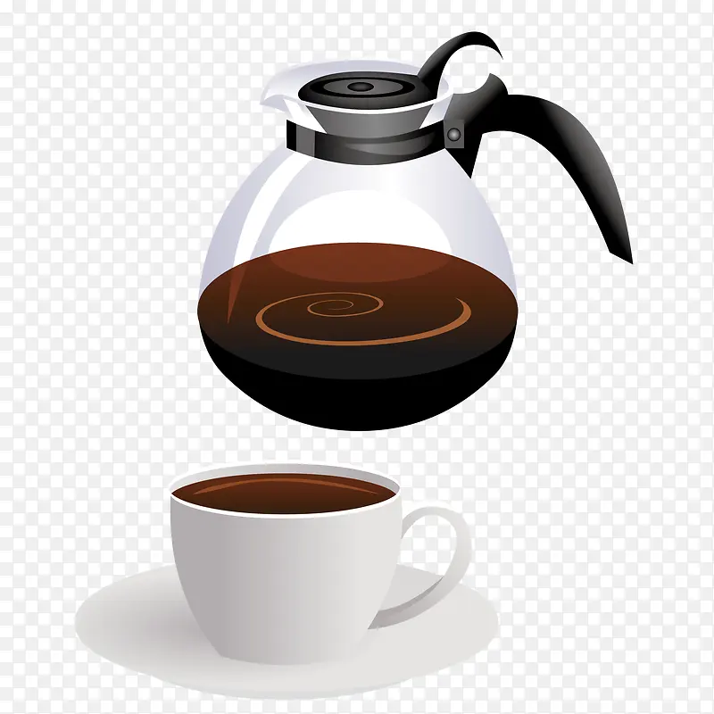 咖啡和咖啡壶矢量素材