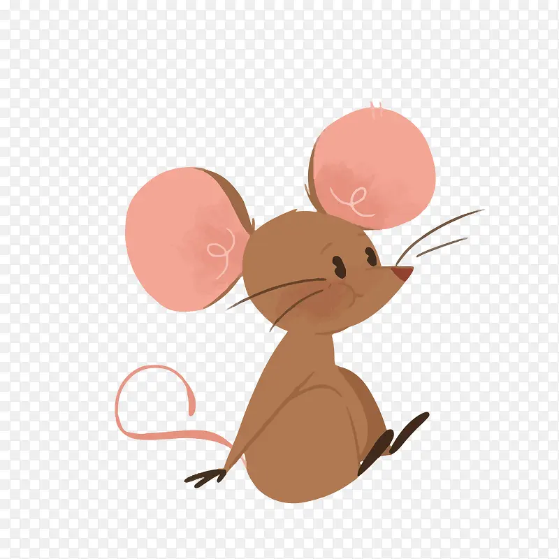 卡通可爱小老鼠矢量图