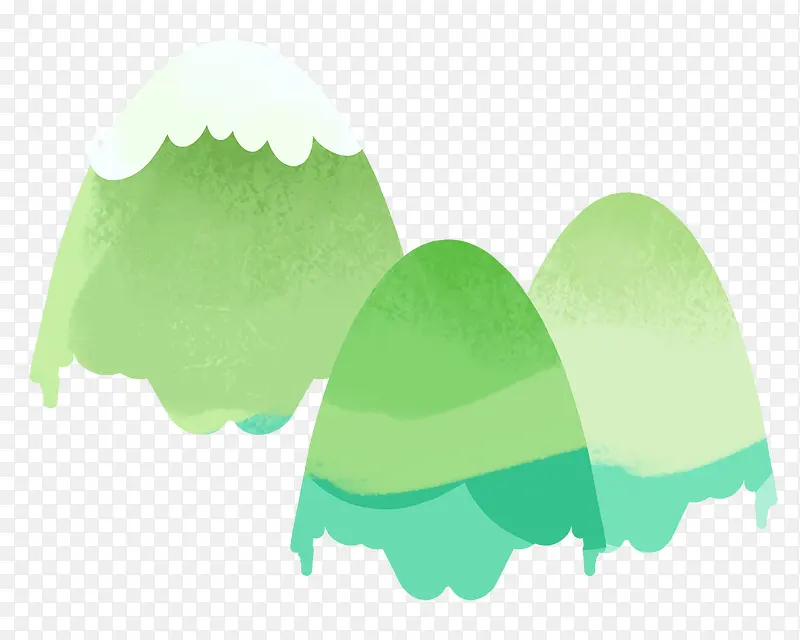 绿色山脉手绘插画