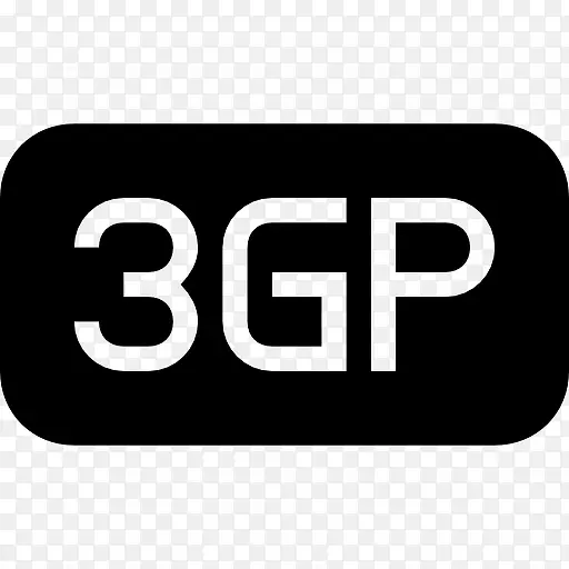 3GP文件圆角矩形黑色界面符号图标