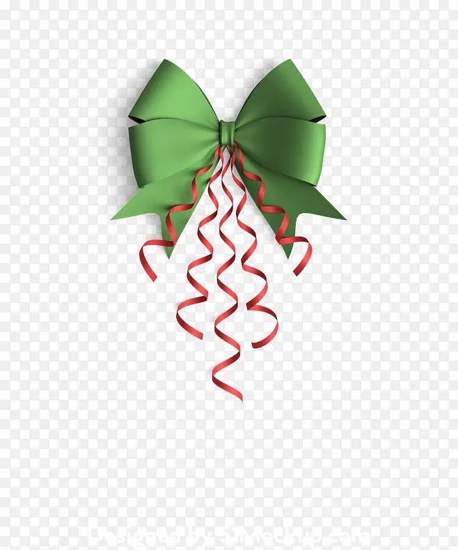 圣诞绿色丝带蝴蝶结