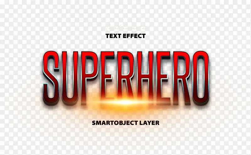 superhero英文发光立体字