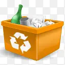 垃圾新的橙色回收站垃圾桶人氧