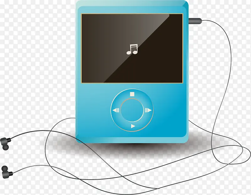 矢量蓝色音乐播放器MP3