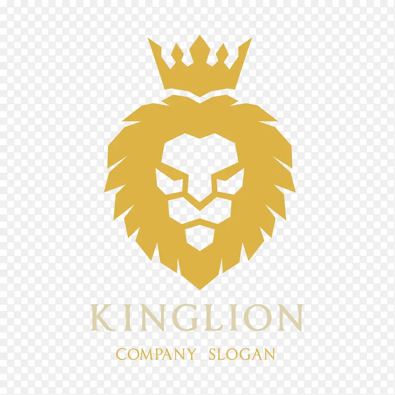 矢量金色商标LOGO国王狮子