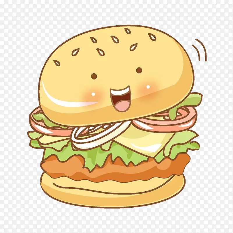 卡通可爱的汉堡免抠图