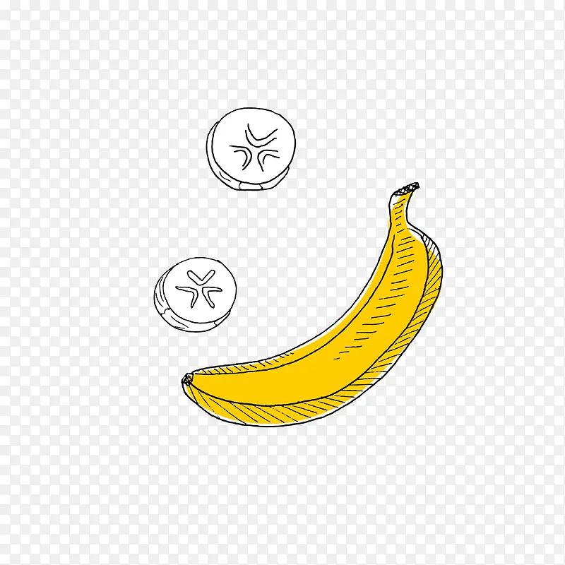 手绘卡通香蕉免抠下载