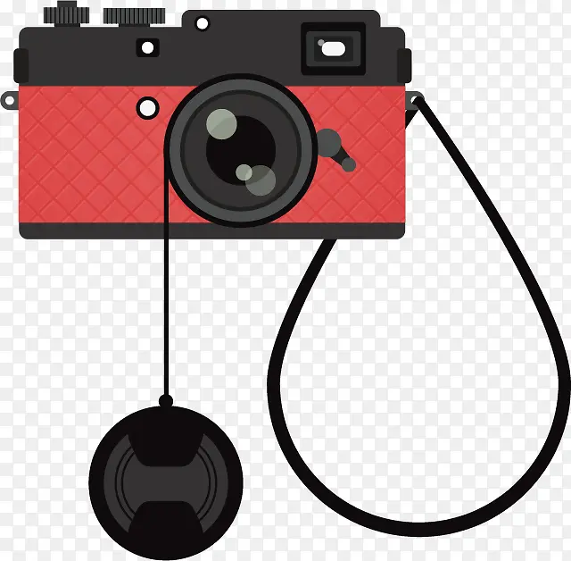 时尚红色照相机