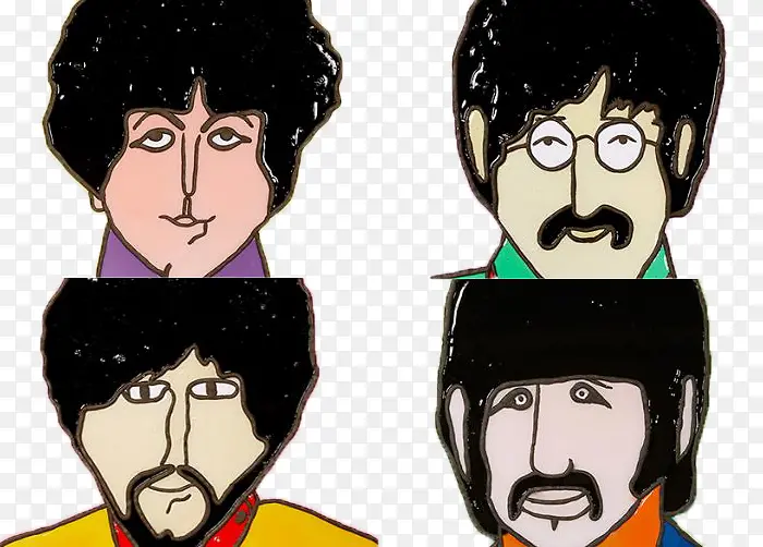 披头士四人乐队漫画头像