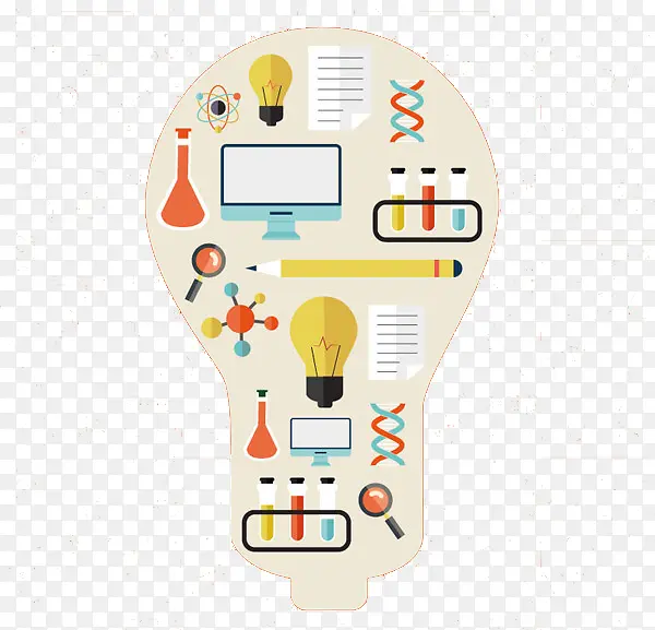 科学元素图标灯泡