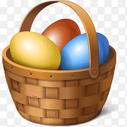 篮子复活节鸡蛋复活节图标集