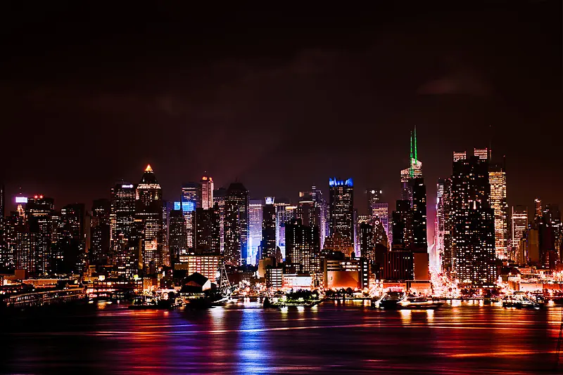 曼哈顿夜景繁华夜市