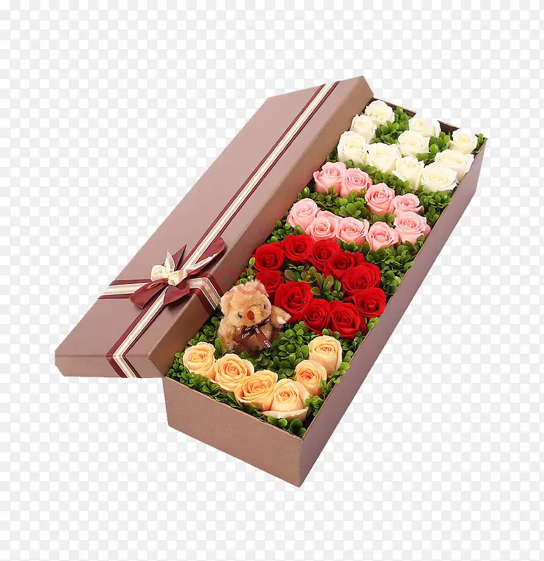玫瑰包装礼盒png素材