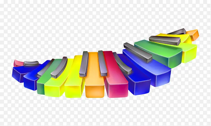 彩色卡通钢琴键装饰图案