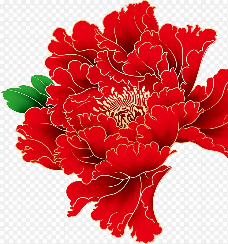 大红的牡丹花蕾背景素材