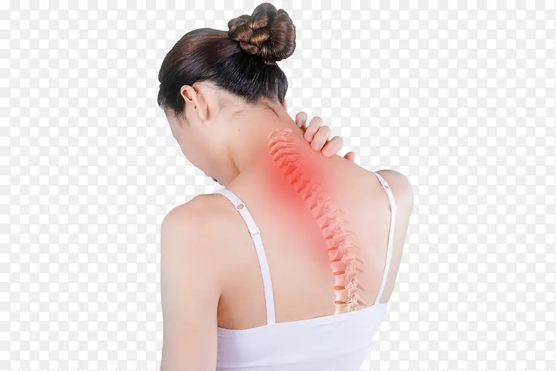 女人的脊椎疼痛病