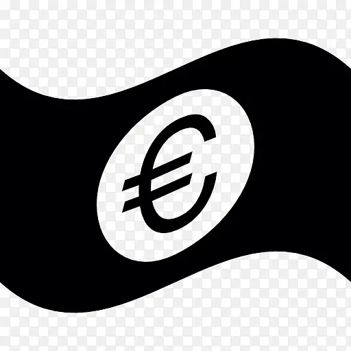 欧元钞票挥舞着图标