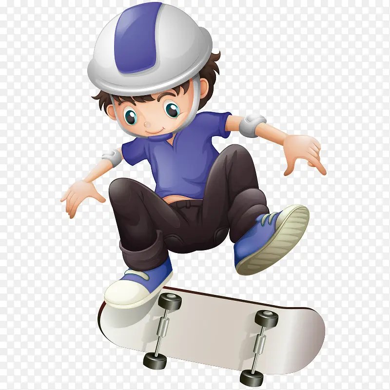 卡通人物 滑板男孩
