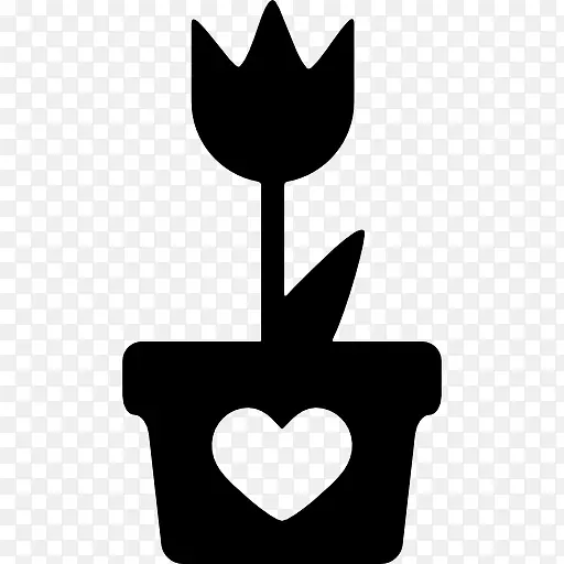 Flowerpot有心脏图标
