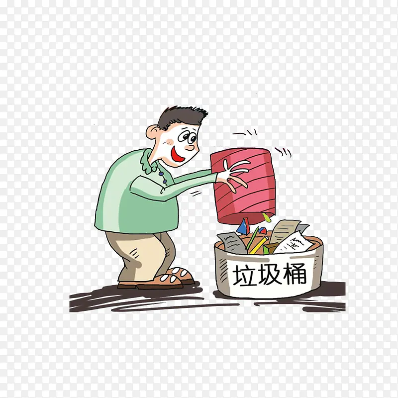 扔垃圾卡通漫画PNG图片素材下载_图片编号8919543-PNG素材网