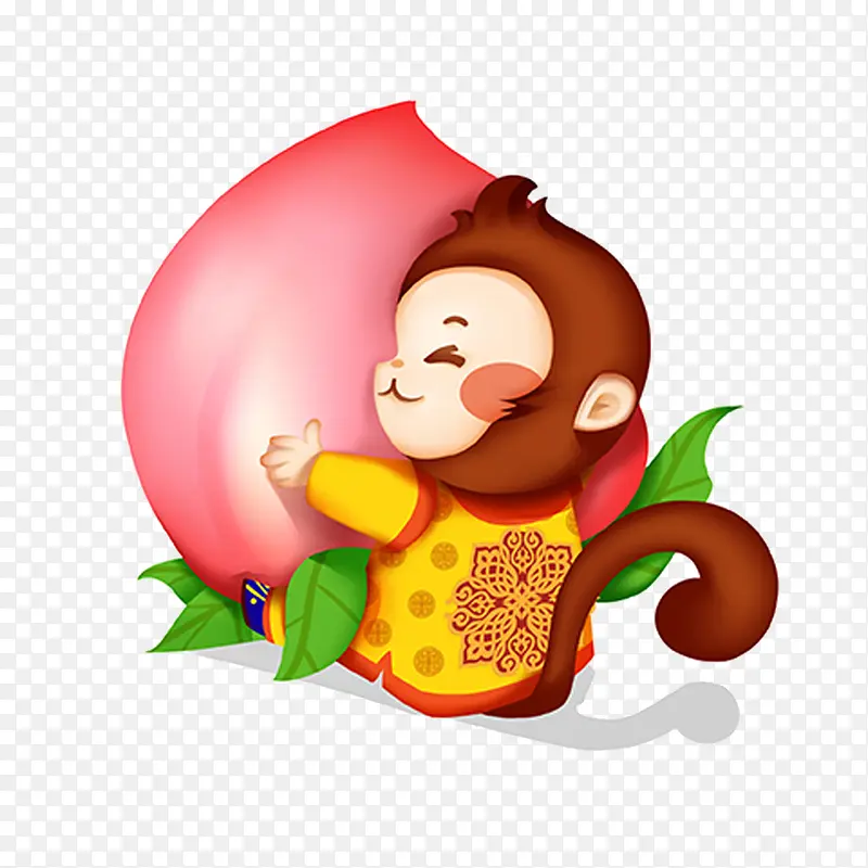 抱桃子的猴子
