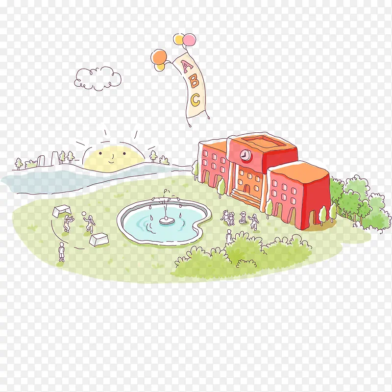 手绘校园插画设计矢量图PNG图片素材下载_图片编号8923497-PNG素材网