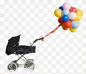 气球和婴儿车