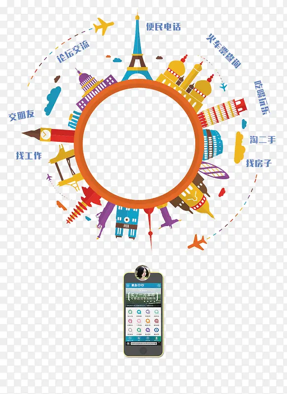 圆形围绕的建筑PNG图片素材下载_图片编号8923877-PNG素材网