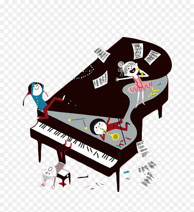 卡通弹钢琴