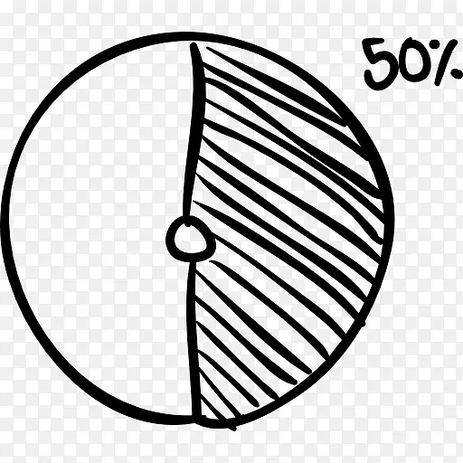 圆平面百分之50素描图标