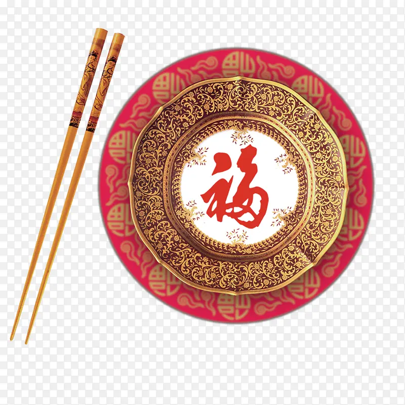 盘子 筷子 喜庆 团圆