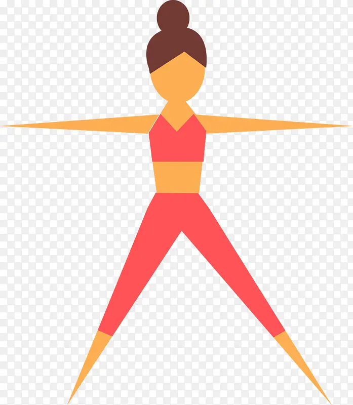 卡通做瑜伽锻炼的女孩矢量图