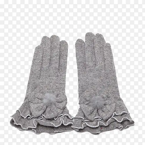 灰色羊毛手套
