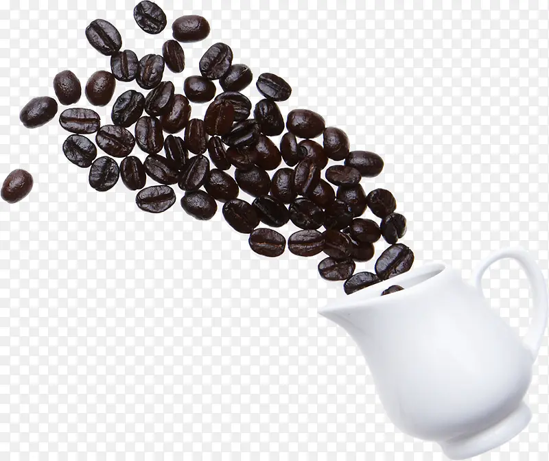 白色杯子咖啡豆创意