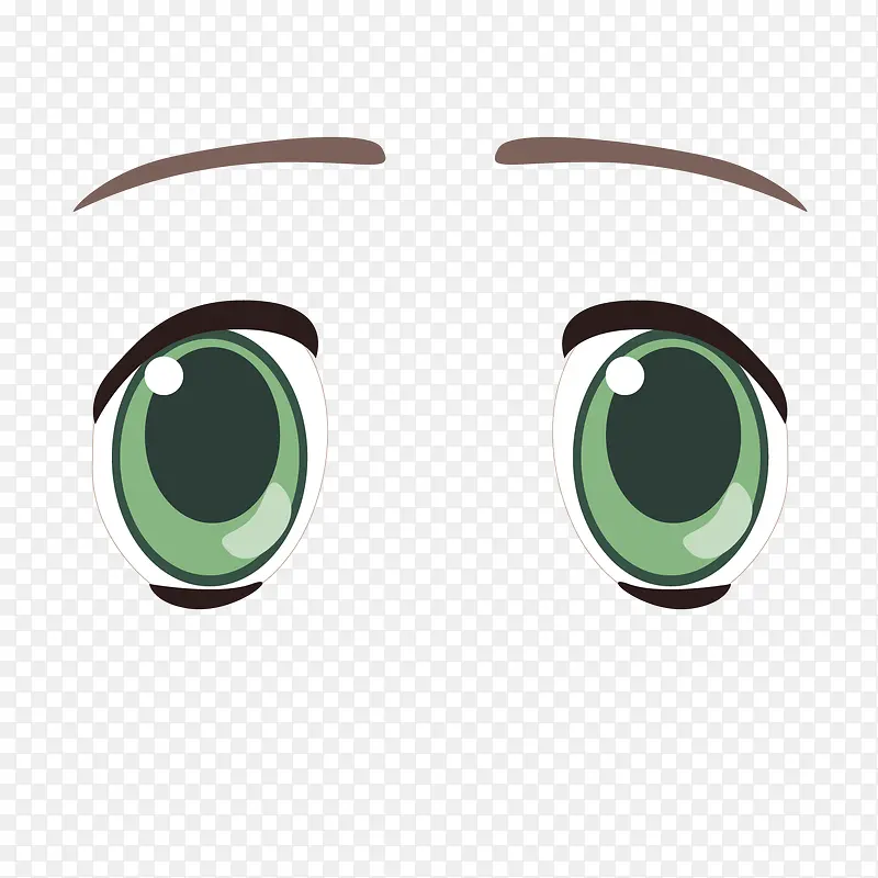 绿色大眼睛眉笔痕迹矢量素材
