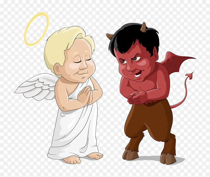 卡通天使与恶魔PNG图片素材下载_图片编号8931436-PNG素材网