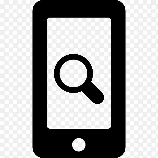 放大镜的手机屏幕上的搜索界面符号图标