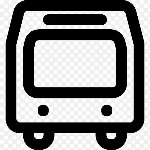 公共汽车、地铁或火车的轮廓前图标