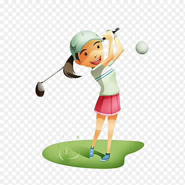 打高尔夫的女孩