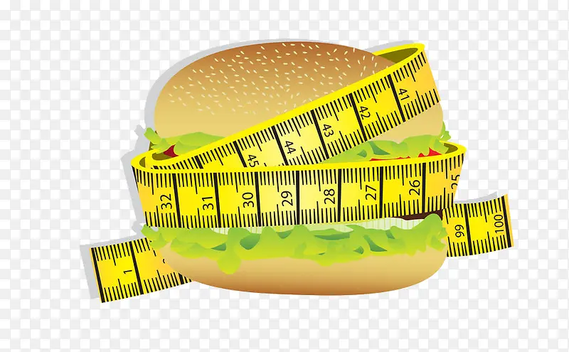 卷尺量汉堡尺寸