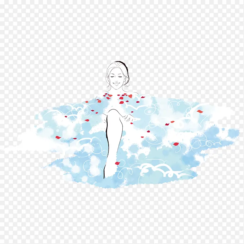 洗澡的美女PNG图片素材下载_图片编号8938984-PNG素材网