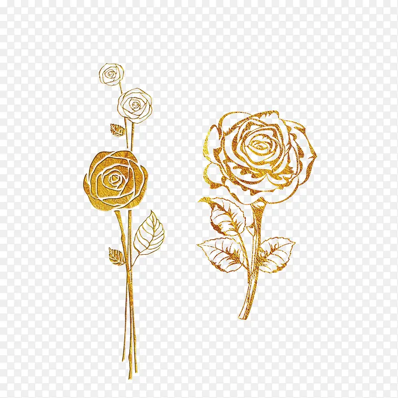 烫金玫瑰花造型
