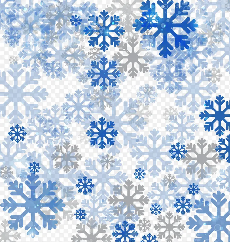 蓝色雪花装饰图案