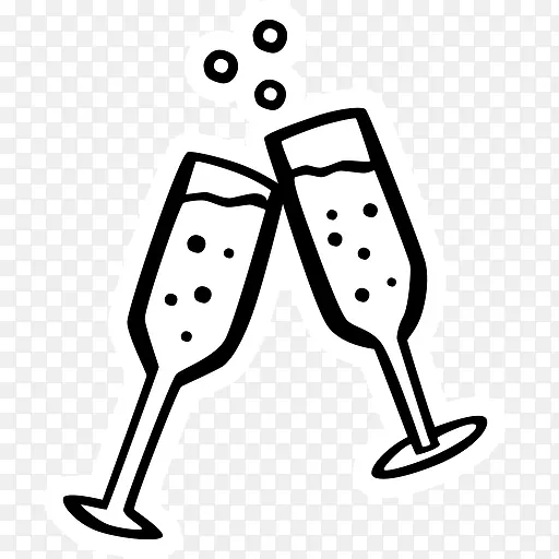庆典香槟玻璃杯新的一年方新的一