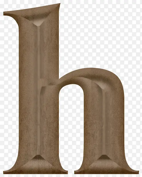 木质雕刻衬线体字母h