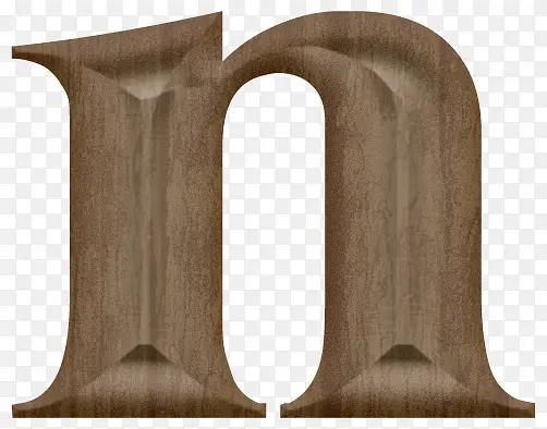 木质雕刻衬线体字母n